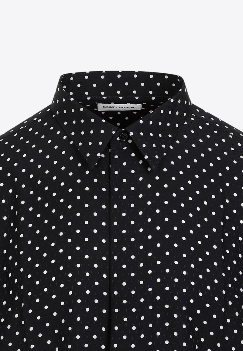 Polka-Dot Silk Shirt