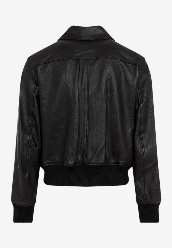 Leather Zip-Up Jacket