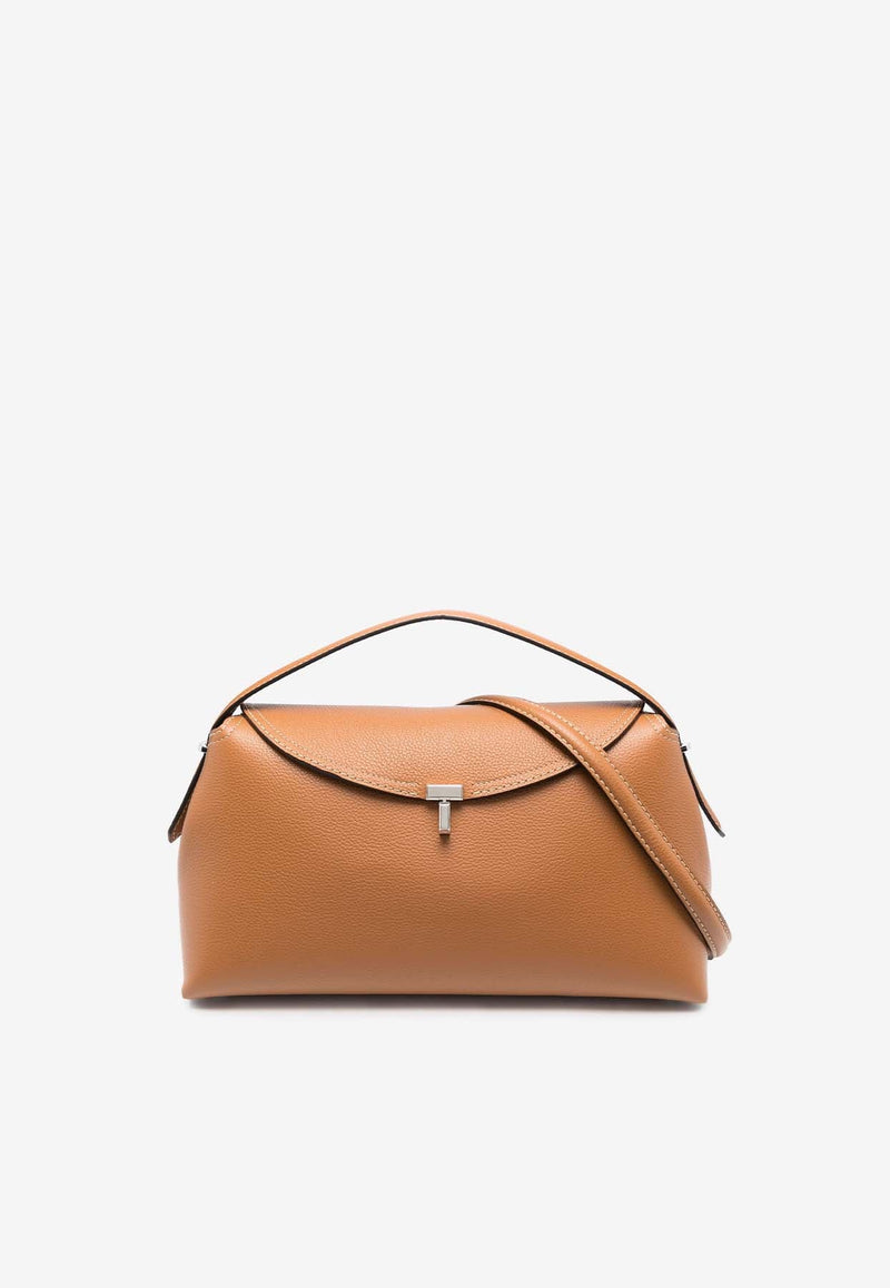 T-Lock Leather Top Handle Bag