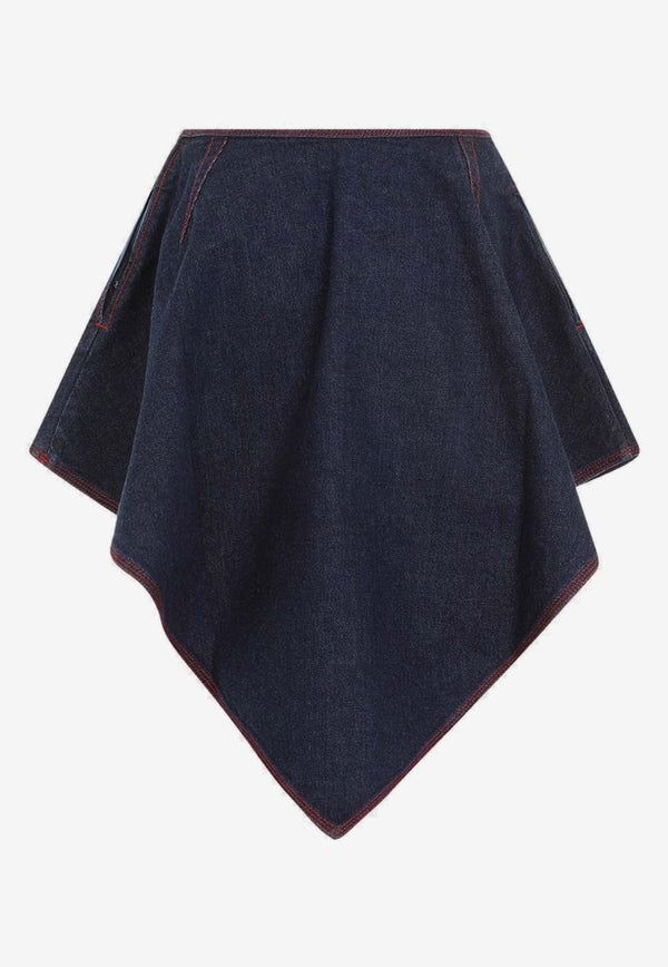 Asymmetric Mini Denim Skirt