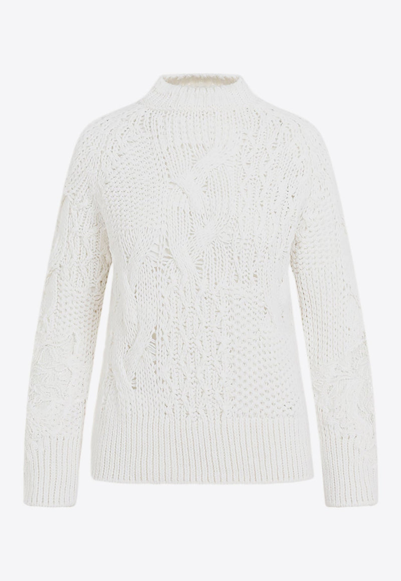 Cable-Knit Wool-Blend Sweater