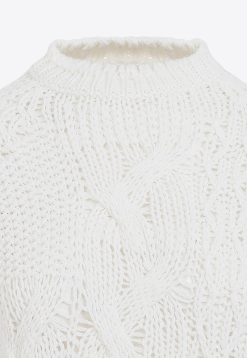 Cable-Knit Wool-Blend Sweater