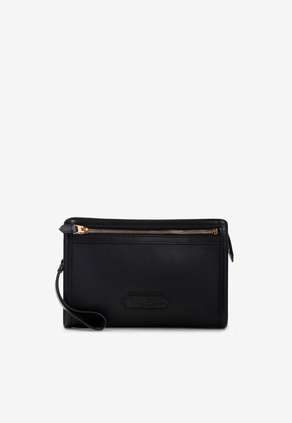 Logo Leather Zipped Pouch