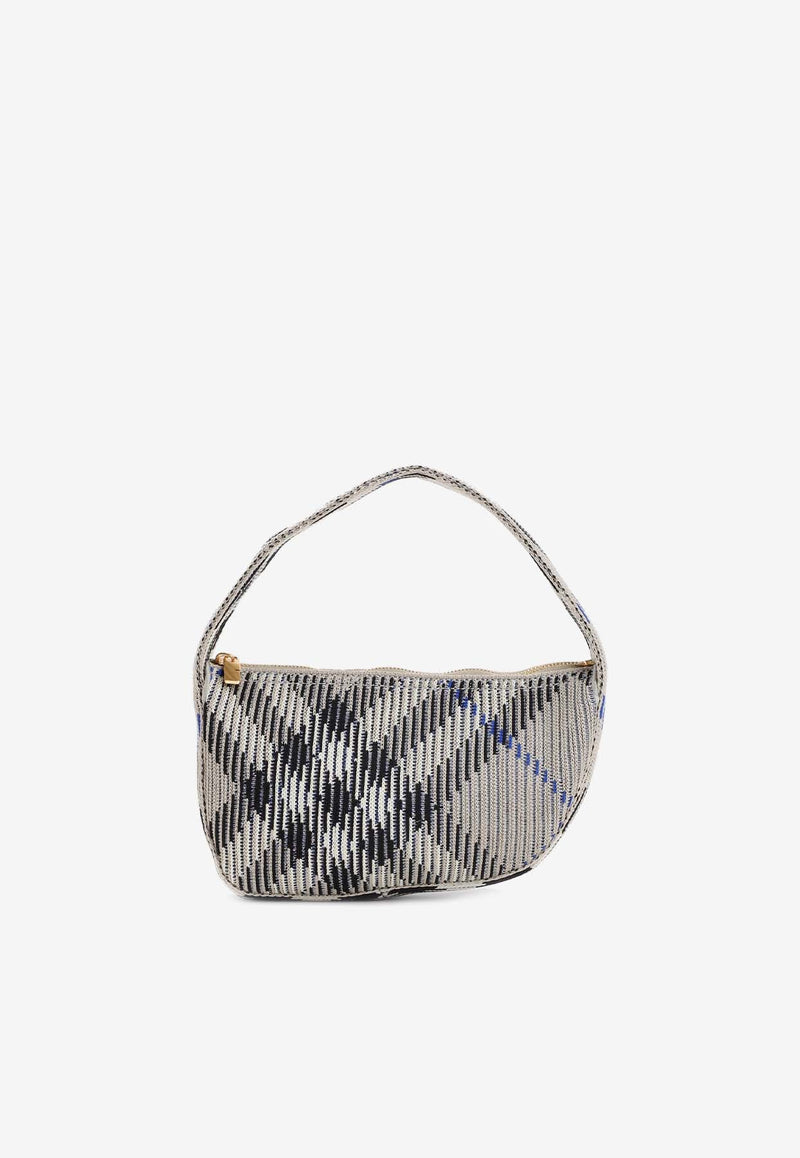 Mini Check Knitted Top Handle Bag