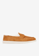 Logo Suede Loafers