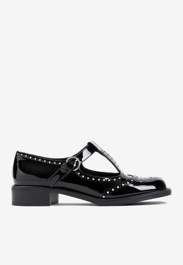 Patent Leather Buckle Shoes