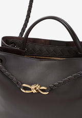 Medium Andiamo Leather Top Handle Bag