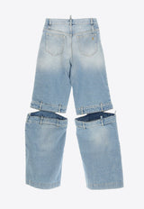 Cut-Out Straight-Leg Jeans