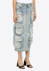 Utility Midi Denim Skirt