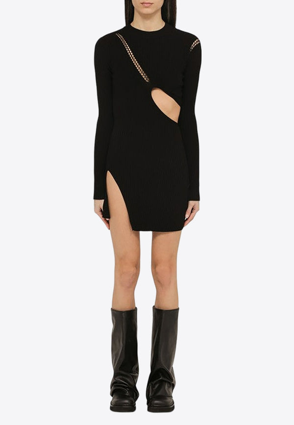 Ribbed Cut-Out Mini Dress