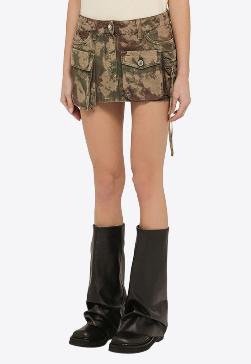 Camouflage Mini Denim Skirt