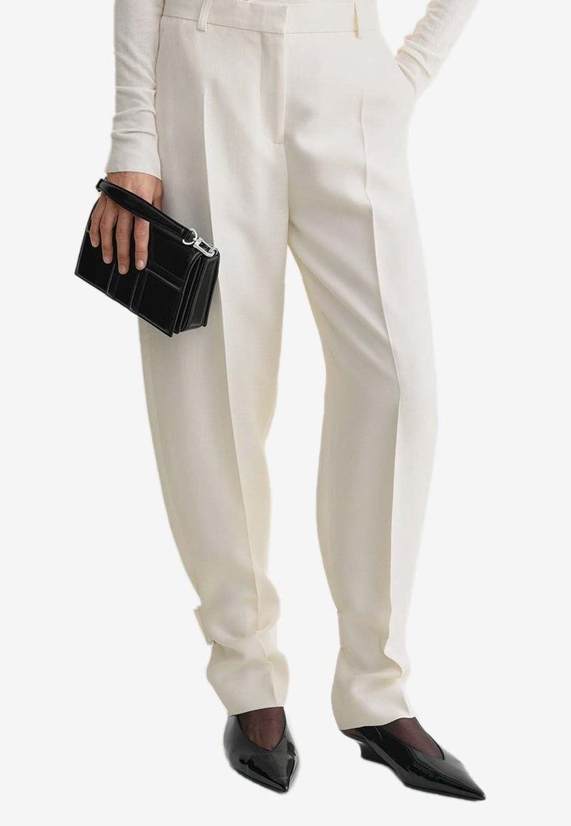 Tapered-Leg Pants with Buckle Detail