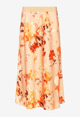 Floral Print Midi Skirt