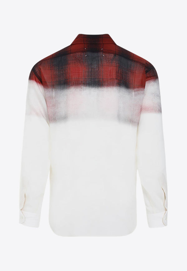 Faded-Effect Overshirt in Wool Blend