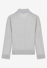 V-neck Wool Polo Sweater