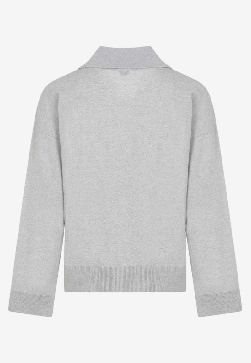 V-neck Wool Polo Sweater