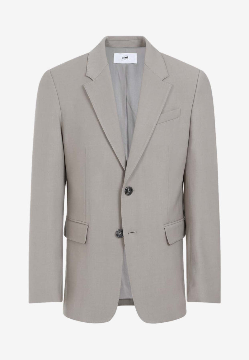 Wool-Blend Single-Breasted Blazer