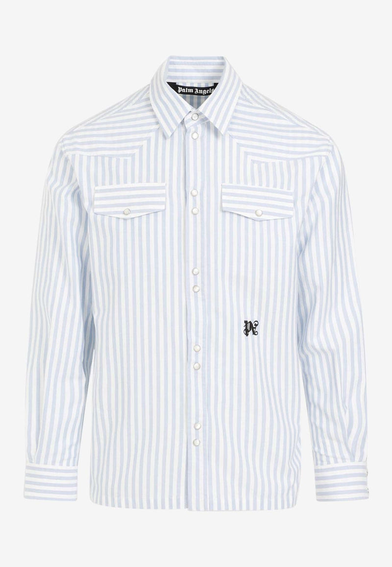 Logo-Embroidered Striped Shirt