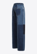 Straight-Leg Patchwork Jeans