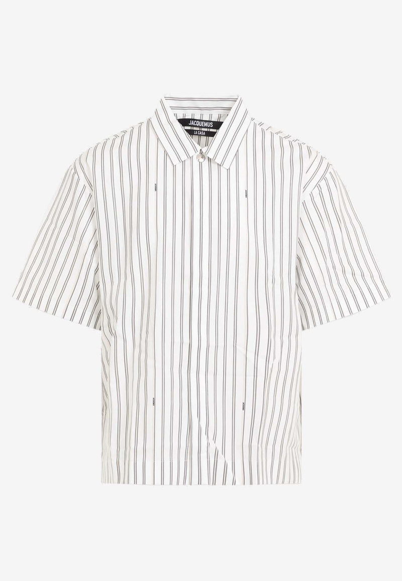 Striped Boxy Short-Sleeved Shirt