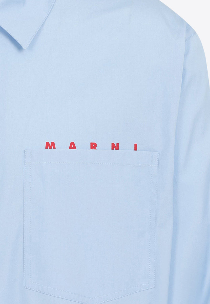 Logo-Printed Zip-Up Shirt