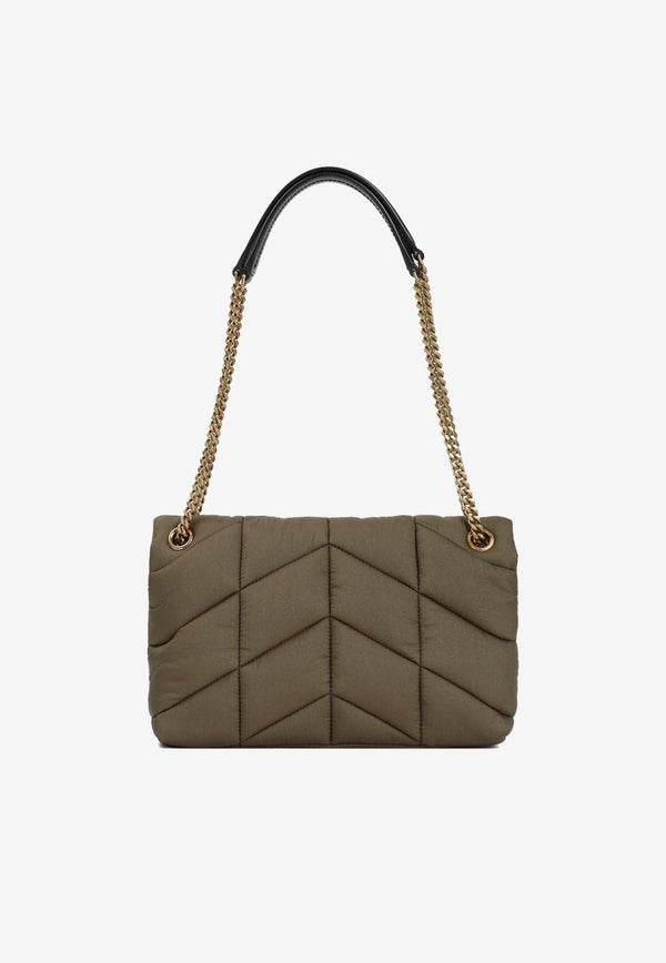 Small Puffer Shoulder Bag in Quilted Tech Fabric