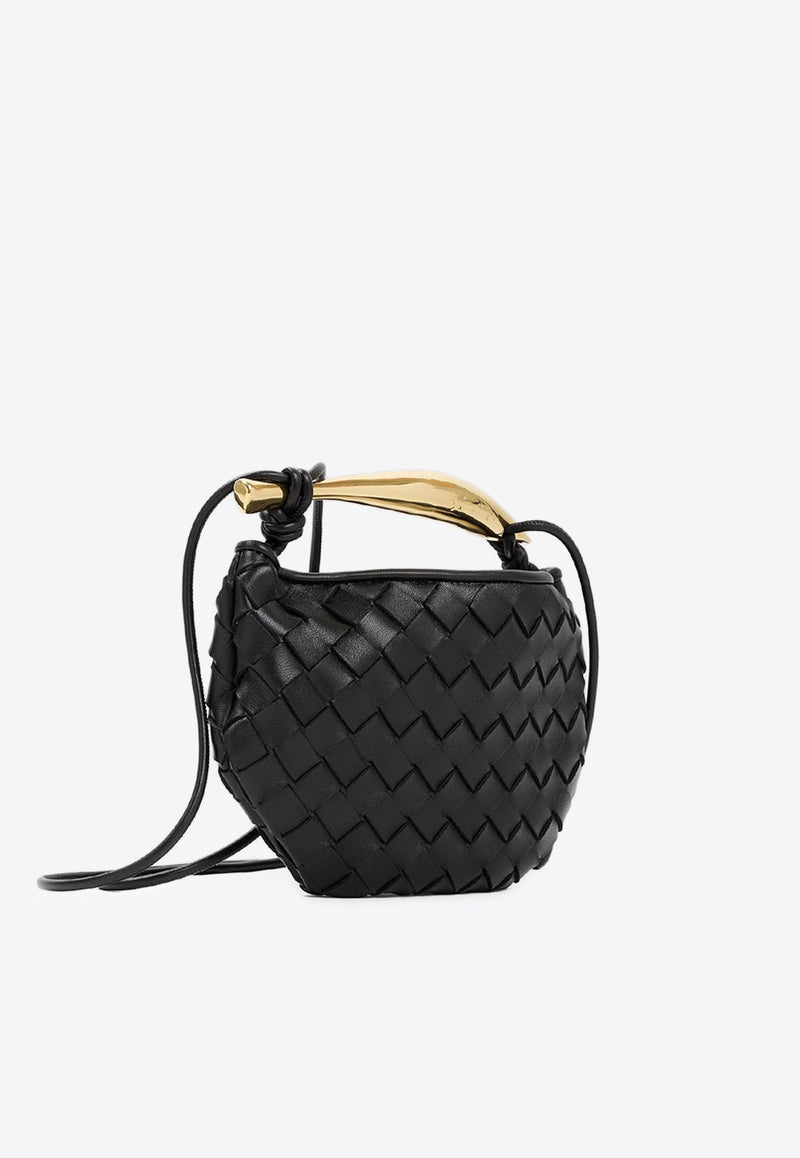 Mini Sardine Shoulder Bag in Intrecciato Leather