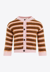 Striped Virgin Wool Cardigan