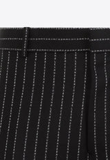 Logoed Pinstripes Wool Pants