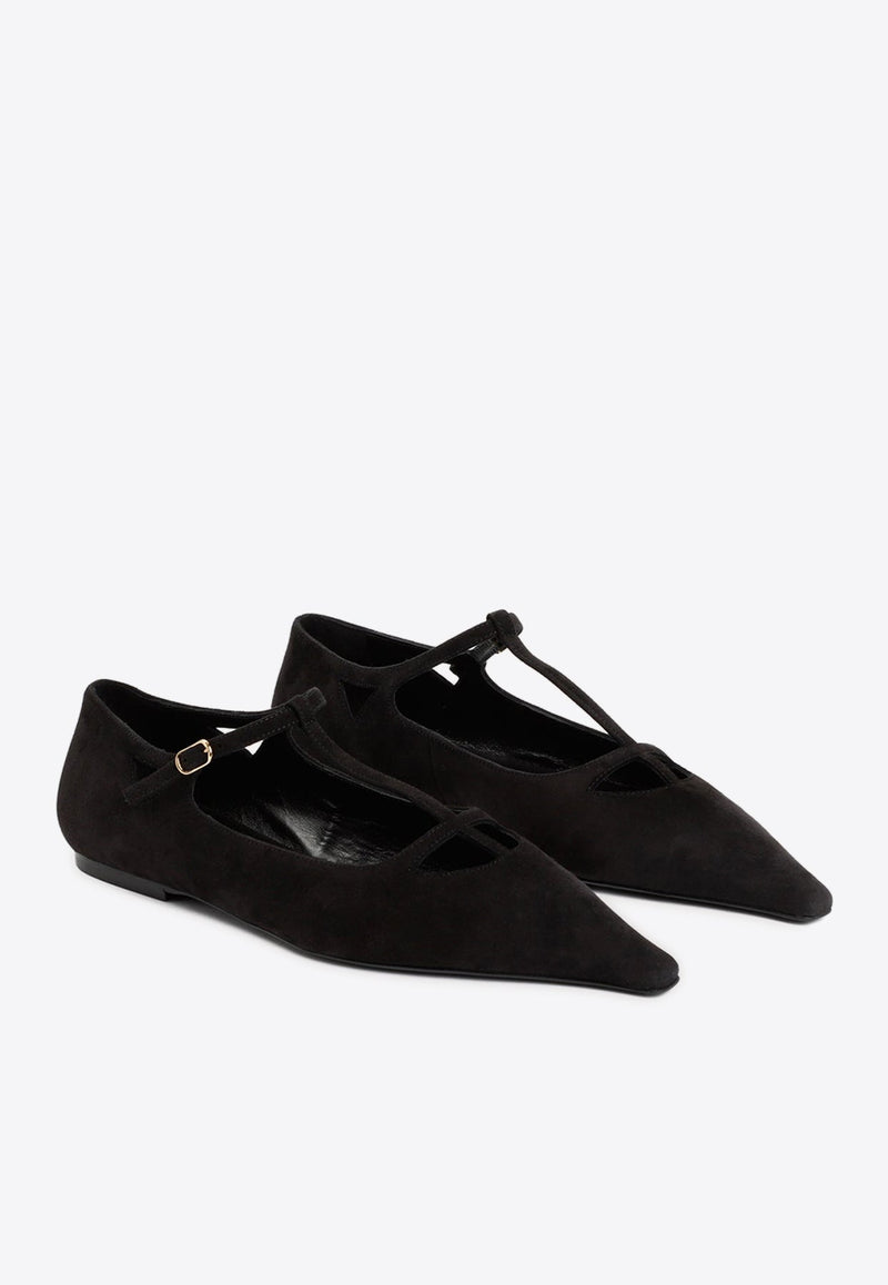 Cyd Suede Pointed Ballerina Shoes