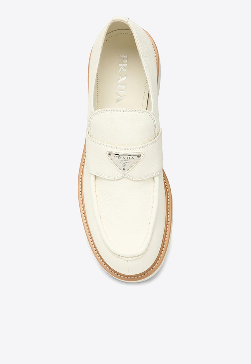 Triangle Logo Leather Loafers