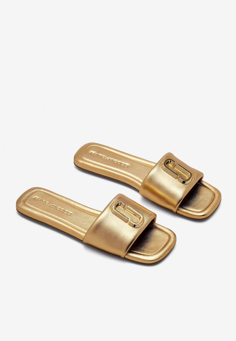 The J Marc Metallic Leather Flat Sandals