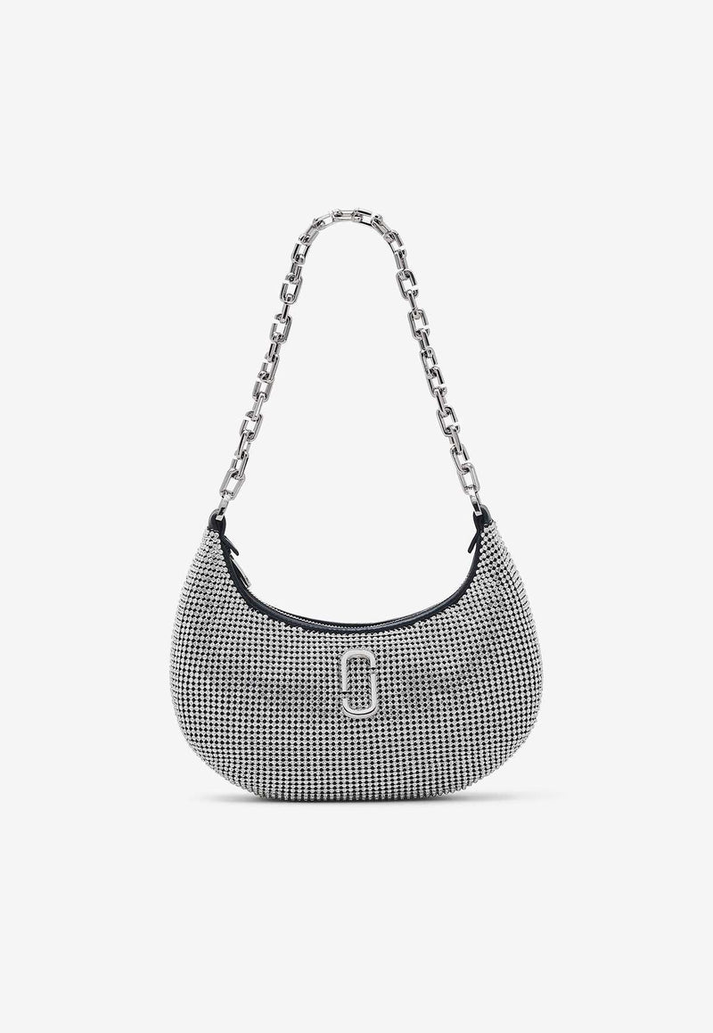 Small Curve Crystal-Embellished Shoulder Bag