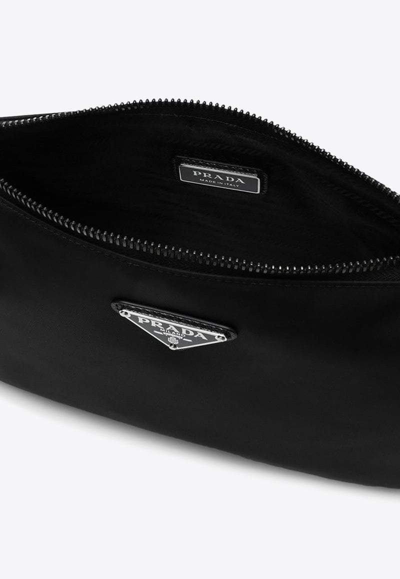 Re-Nylon and Saffiano Leather Crossbody Bag