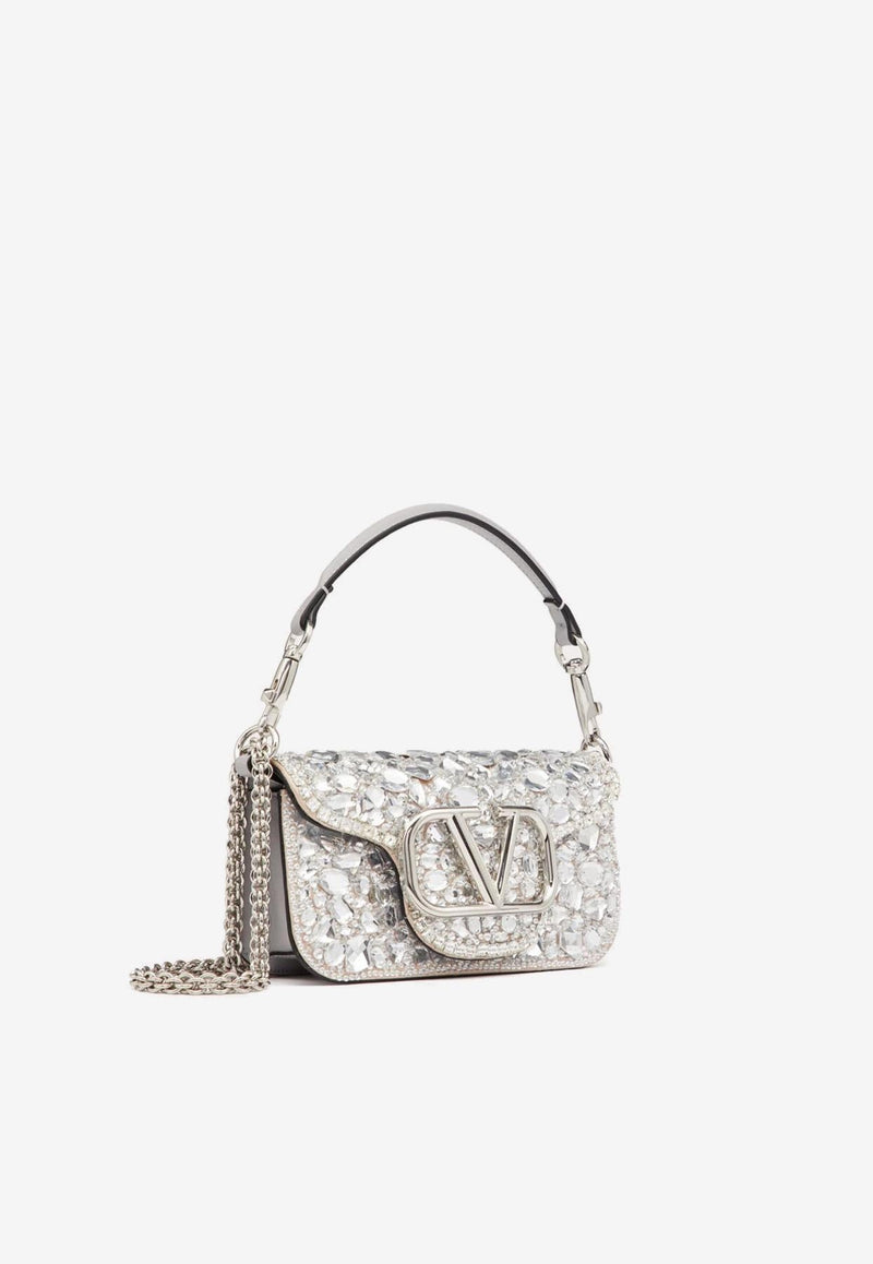 Small Crystal-Embellished VLogo Shoulder Bag