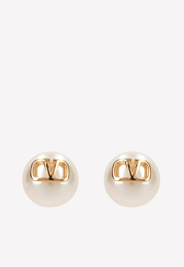 VLogo Pearl Earrings