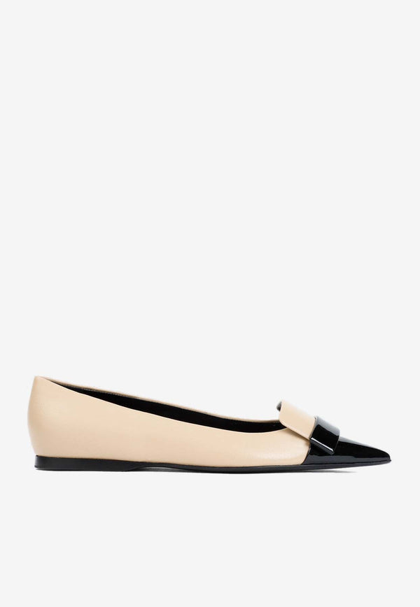 Leather Pointed-Toe Flats