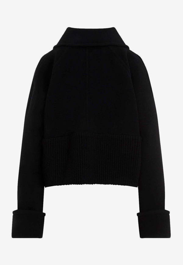 Rib Cropped Wool Coat