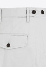 Linen-Blend Tailored Pants