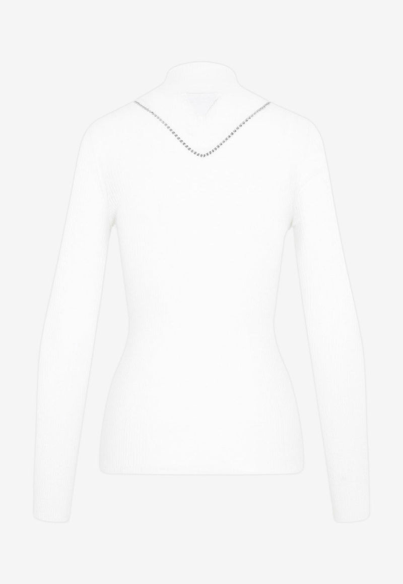 Turtleneck Crystal Sweater in Cashmere