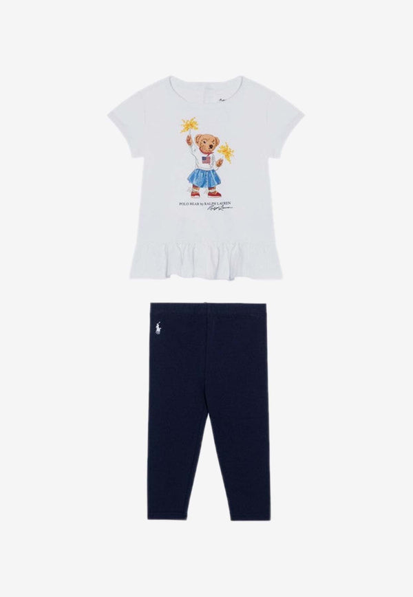 Baby Girls Polo Bear T-shirt and Pants Set