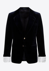 Single-Breasted Velvet Blazer