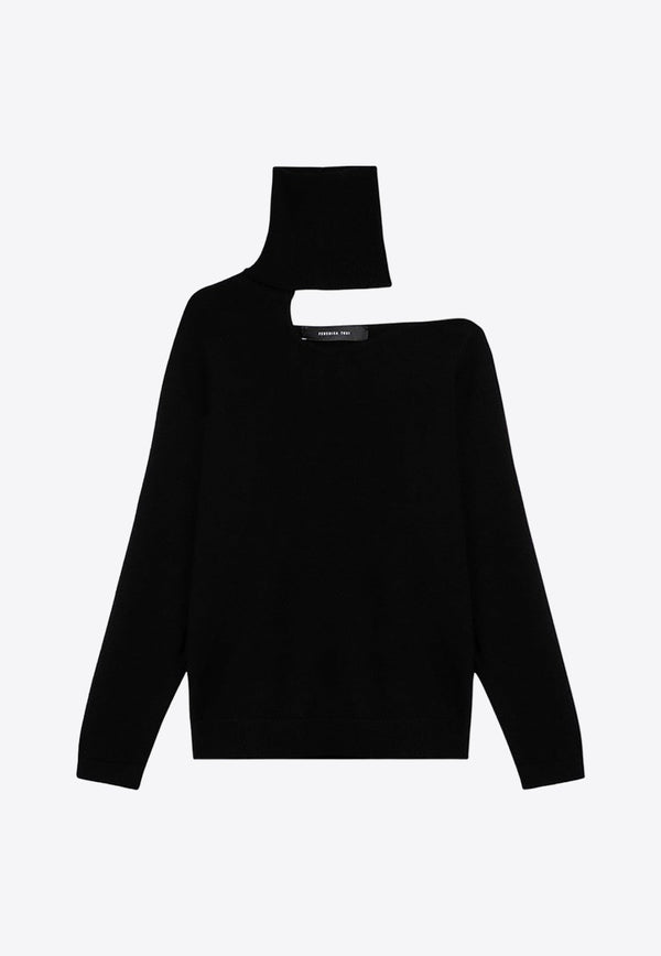 Cut-Out High-Neck Sweater