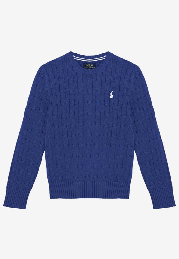 Boys Cable-Knit Crewneck Sweater