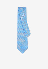 Marine Print Silk Tie