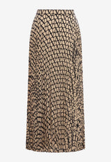 Iconographe Print Pleated Midi Skirt