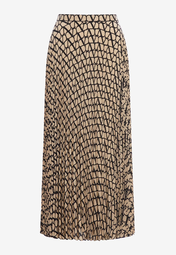 Iconographe Print Pleated Midi Skirt