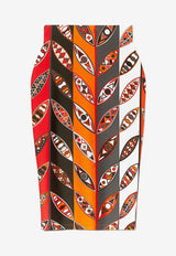 Girandole Print Pencil Skirt