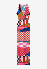 Giardino Print V-neck Maxi Dress