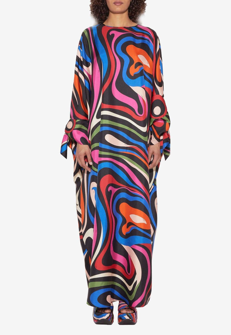 Marmo Print Maxi Kaftan Dress